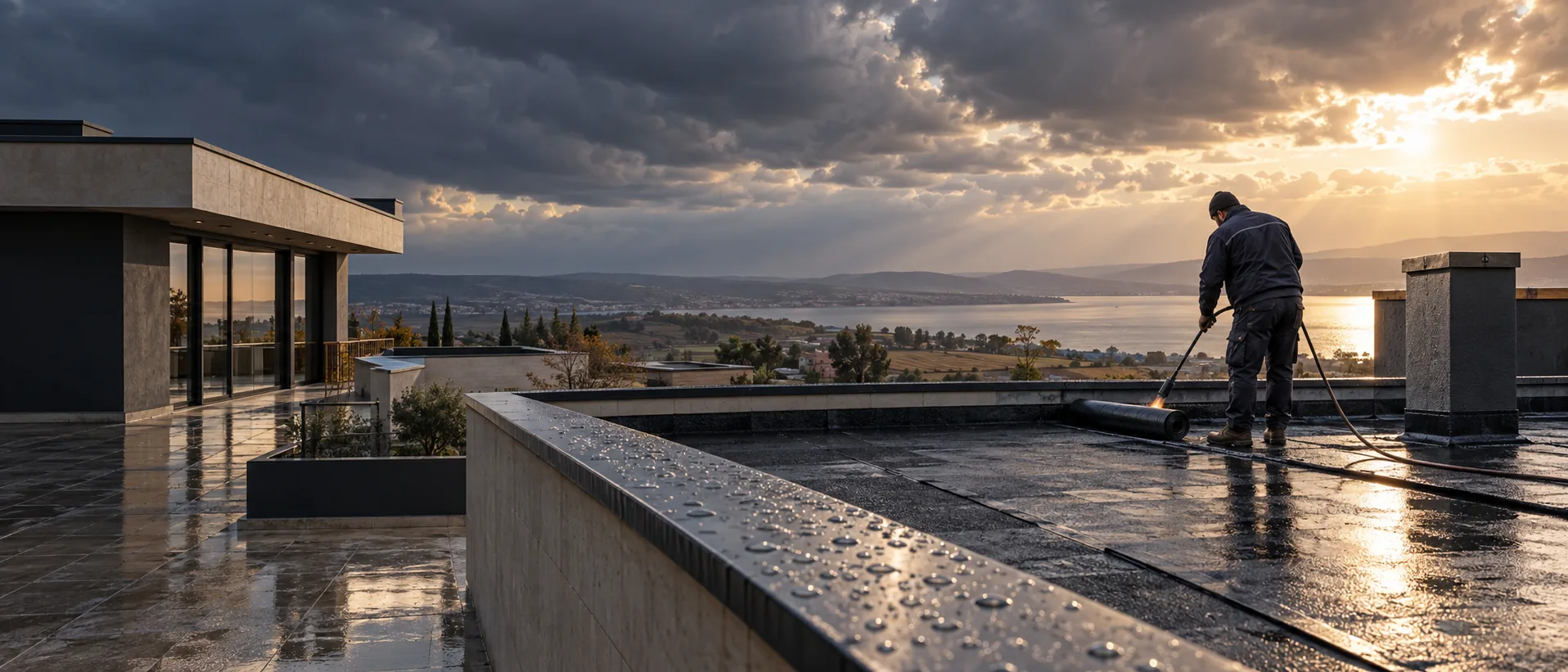 Su yalıtımı uygulamasını temsil eden görsel